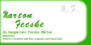 marton fecske business card