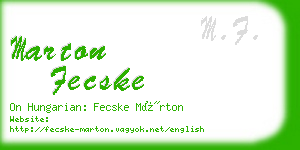 marton fecske business card